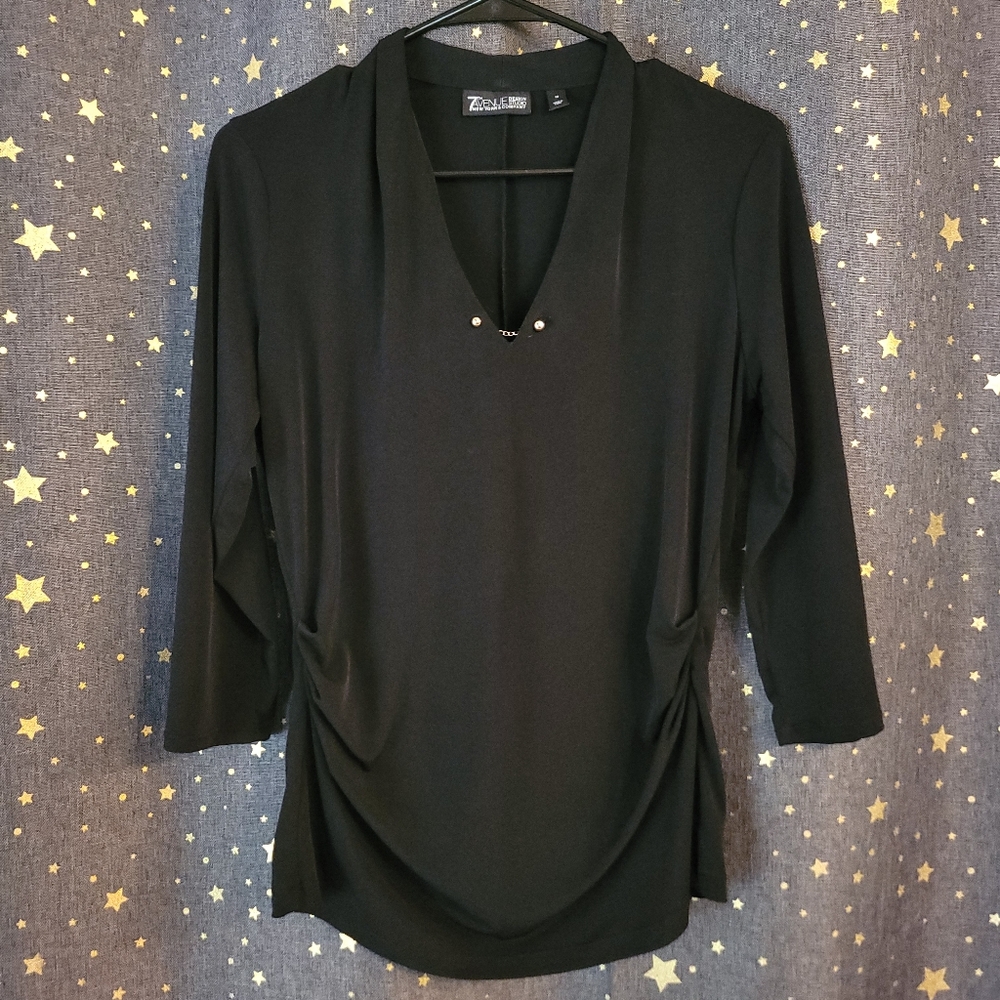 New York & Co 7th Avenue | Black Quarter Sleeve Blouse M